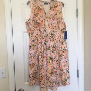 Apt. 9  Medium Multicolor Orange Pink Floral Summer Sleeveless Dress NEW NWT